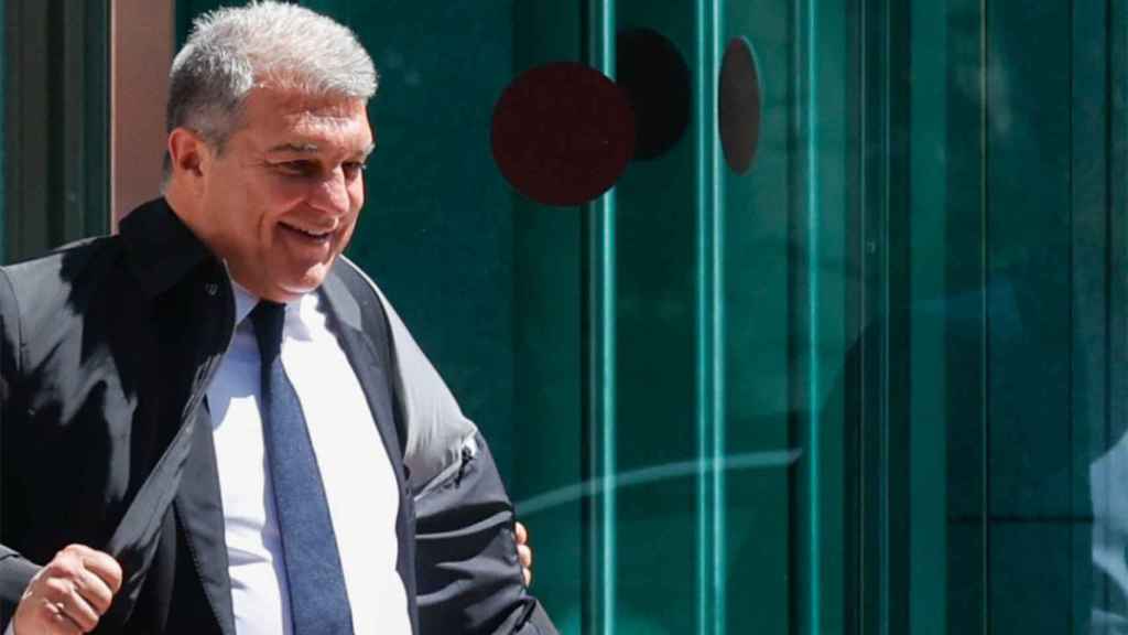 Joan Laporta, saliendo de unas oficinas en una imagen de archivo