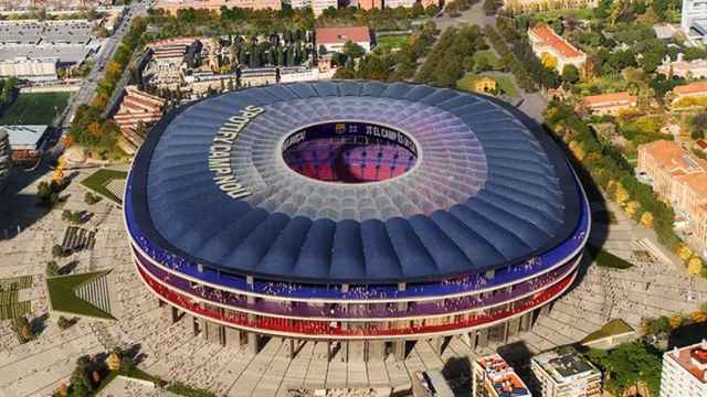 El modelo del futuro Camp Nou, una vez finalicen las obras del Espai Barça