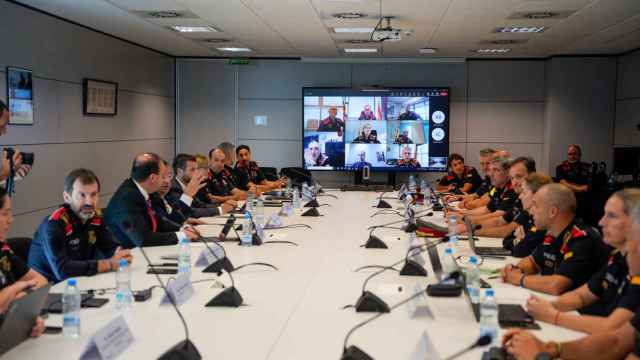 La cúpula de Mossos d'Esquadra duranre la reunión de este viernes del Gabinete Antiterrorista