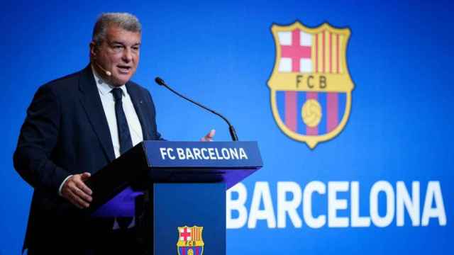 Joan Laporta, en la asamblea de compromisarios