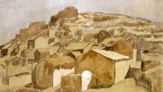 Detalle del cuadro 'Casas de Gósol' de Picasso