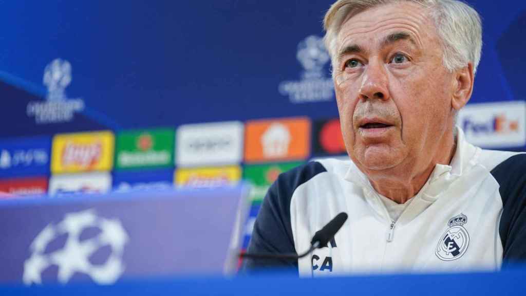 Carlo Ancelotti, en la rueda de prensa previa al Braga-Real Madrid