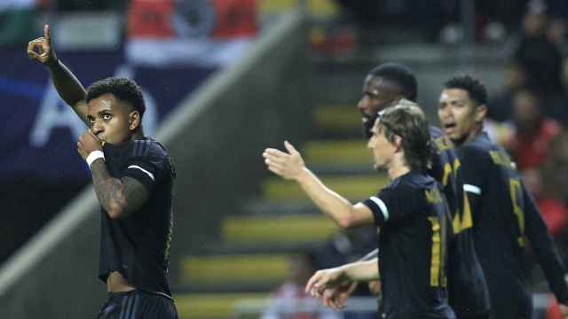 La celebración de Rodrygo Goes tras su gol anotado contra el Sporting Braga