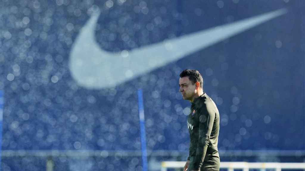 Xavi Hernández, en el entrenamiento de este martes