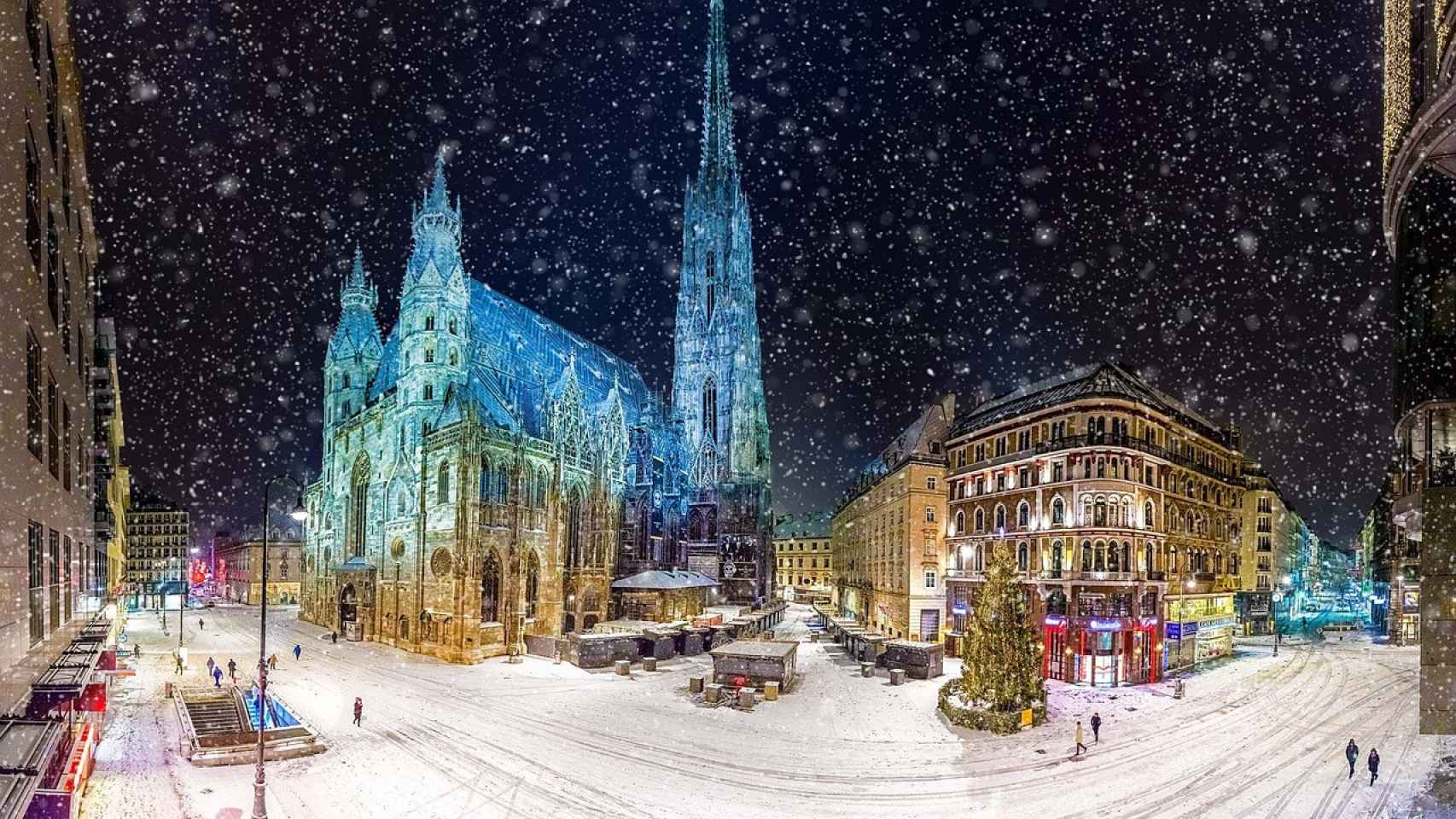 Viena, vista nocturna en periodo navideño