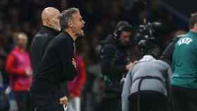 Luis Enrique, durante el partido del PSG contra el AC Milan