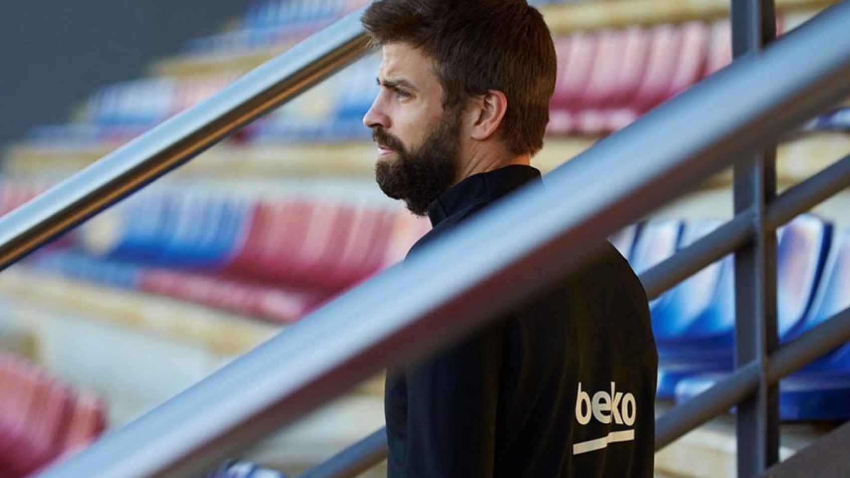 Gerard Piqué, antes de un entrenamiento con el Barça en la Ciutat Esportiva