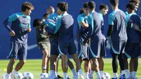 El FC Barcelona, durante un entrenamiento de la presente temporada 2023-24