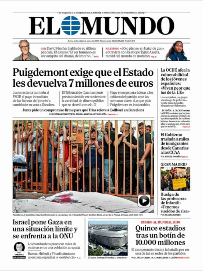 Portada de 'El Mundo' de 26 de octubre de 2023