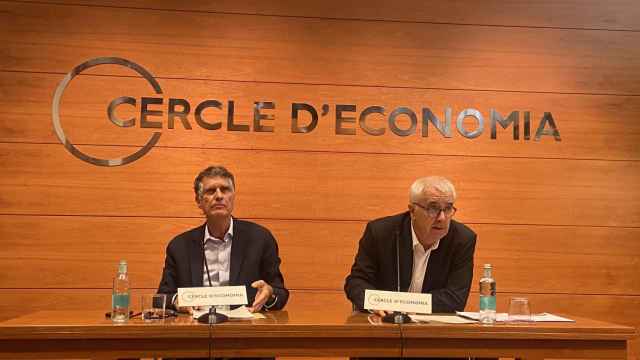El presidente del Círculo de Economía, Jaume Guardiola, y el director general, Miquel Nadal