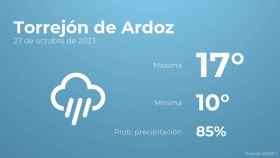 Previsión meteorológica para Torrejón de Ardoz, 27 de octubre