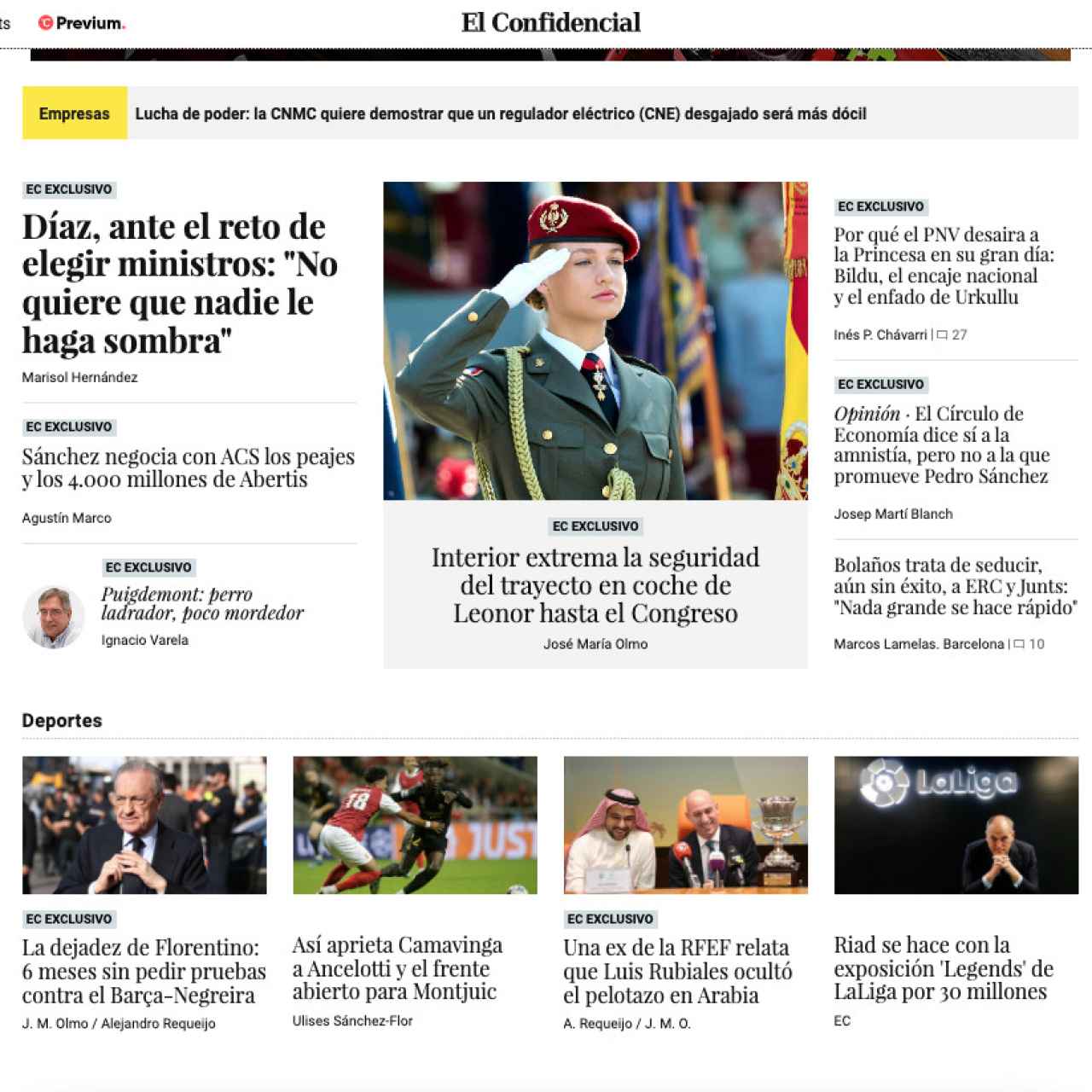 Portada de 'El Confidencial' de 27 de octubre de 2023