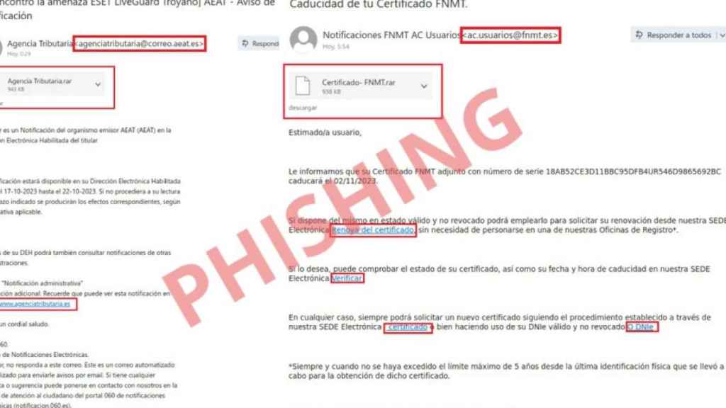 Emails como los de la estafa que denuncian los Mossos