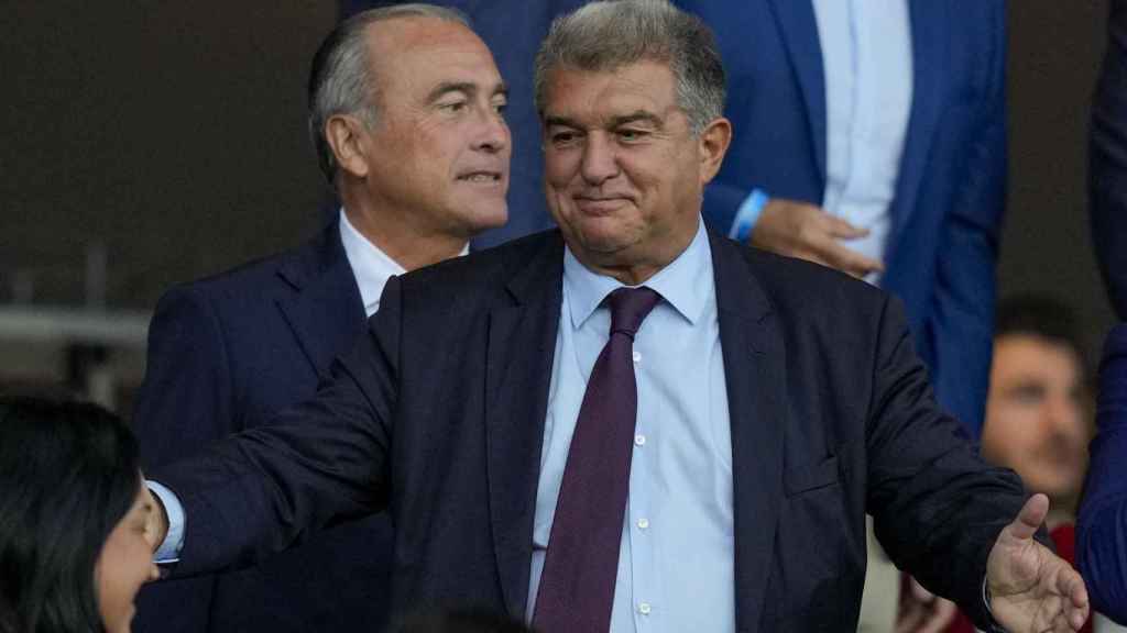 Joan Laporta, en el palco de Montjuïc