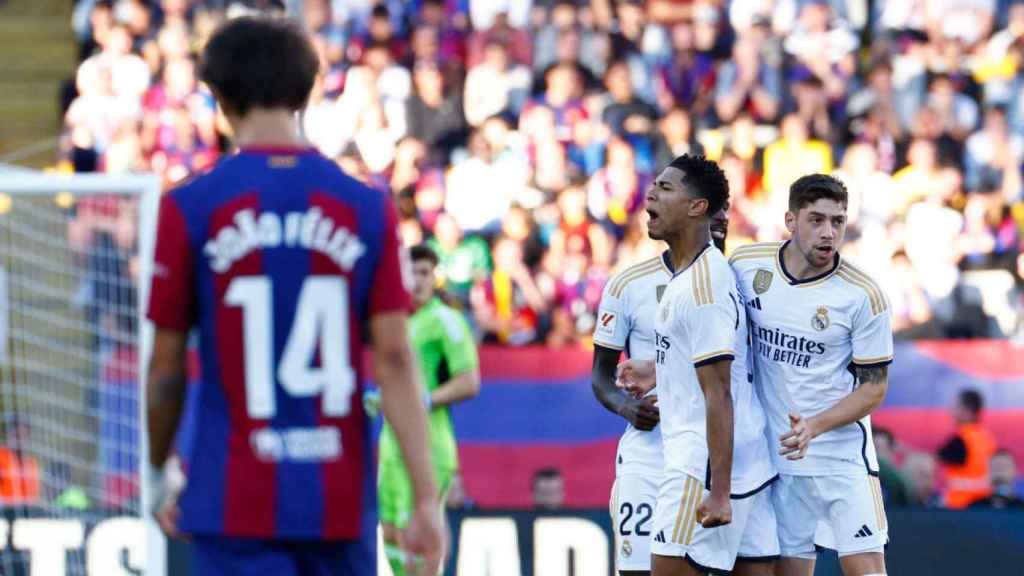 Jude Bellingham celebra el gol del empate en el clásico