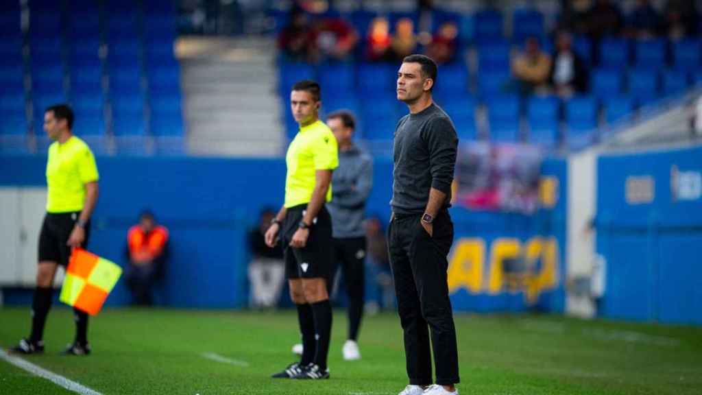 Rafa Márquez, durante el Barça B-Osasuna Promesas