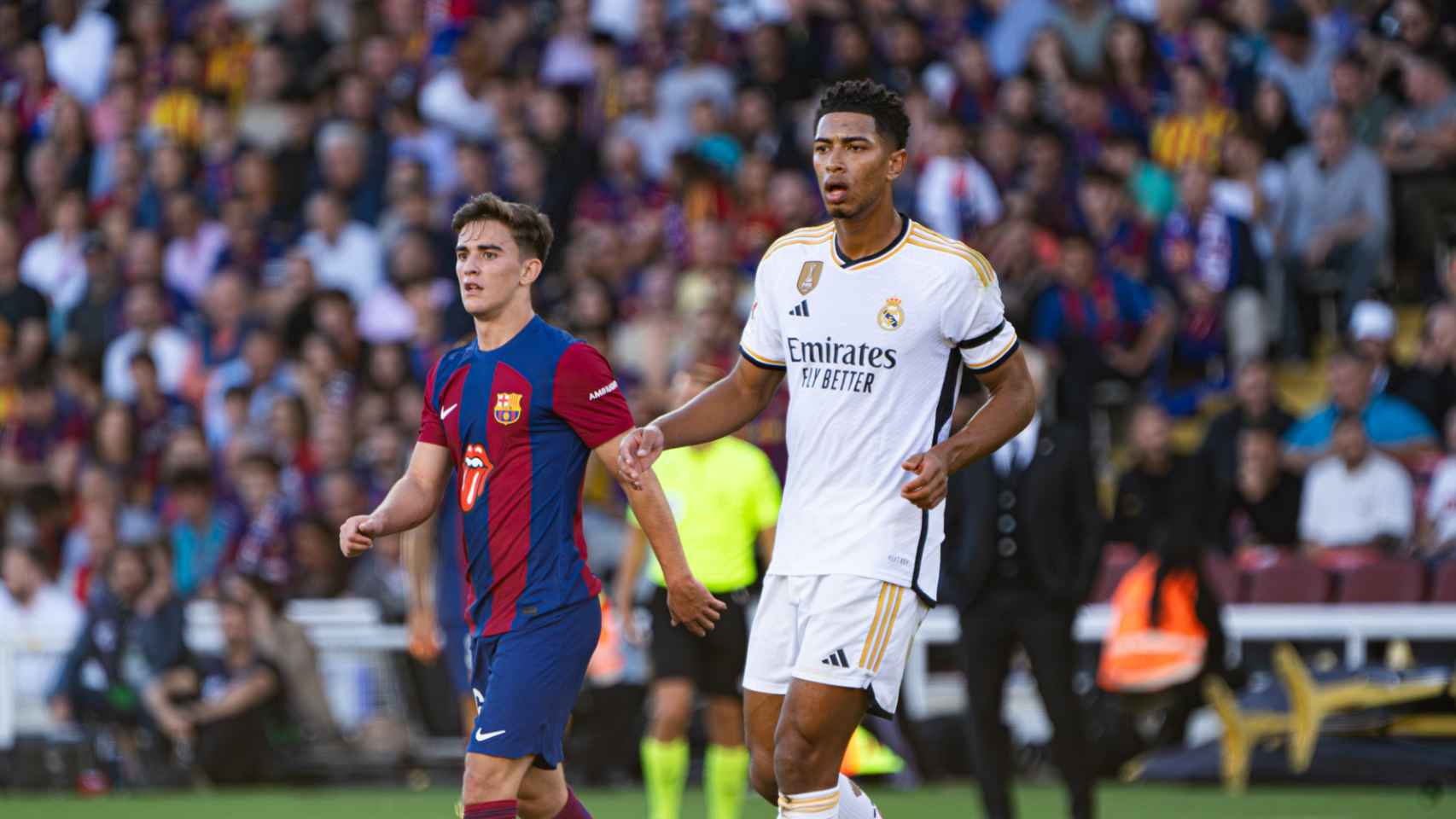 Pablo Gavi y Bellingham en el clásico Barça - Real Madrid