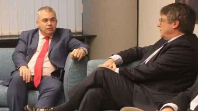 Santos Cerdán (PSOE) y Carles Puigdemont (Junts), reunidos en Bruselas
