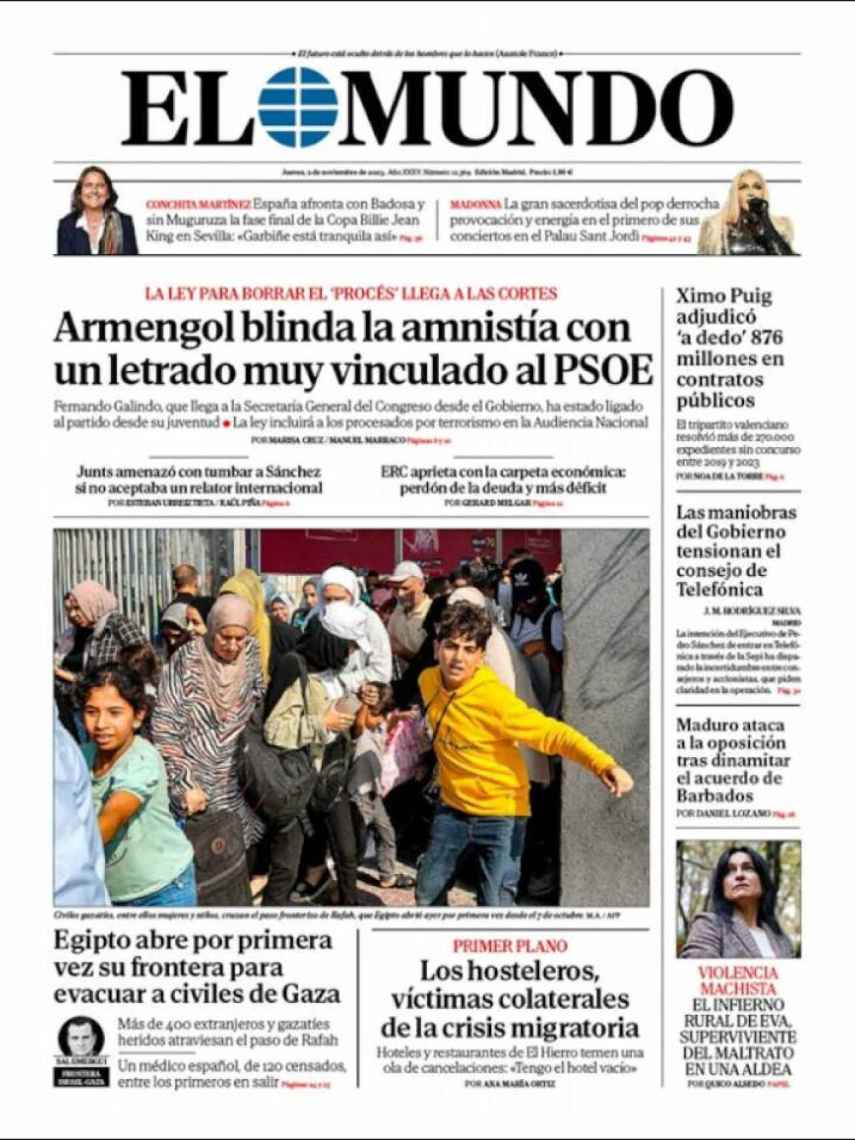 Portada de 'El Mundo' del 2 de noviembre de 2023