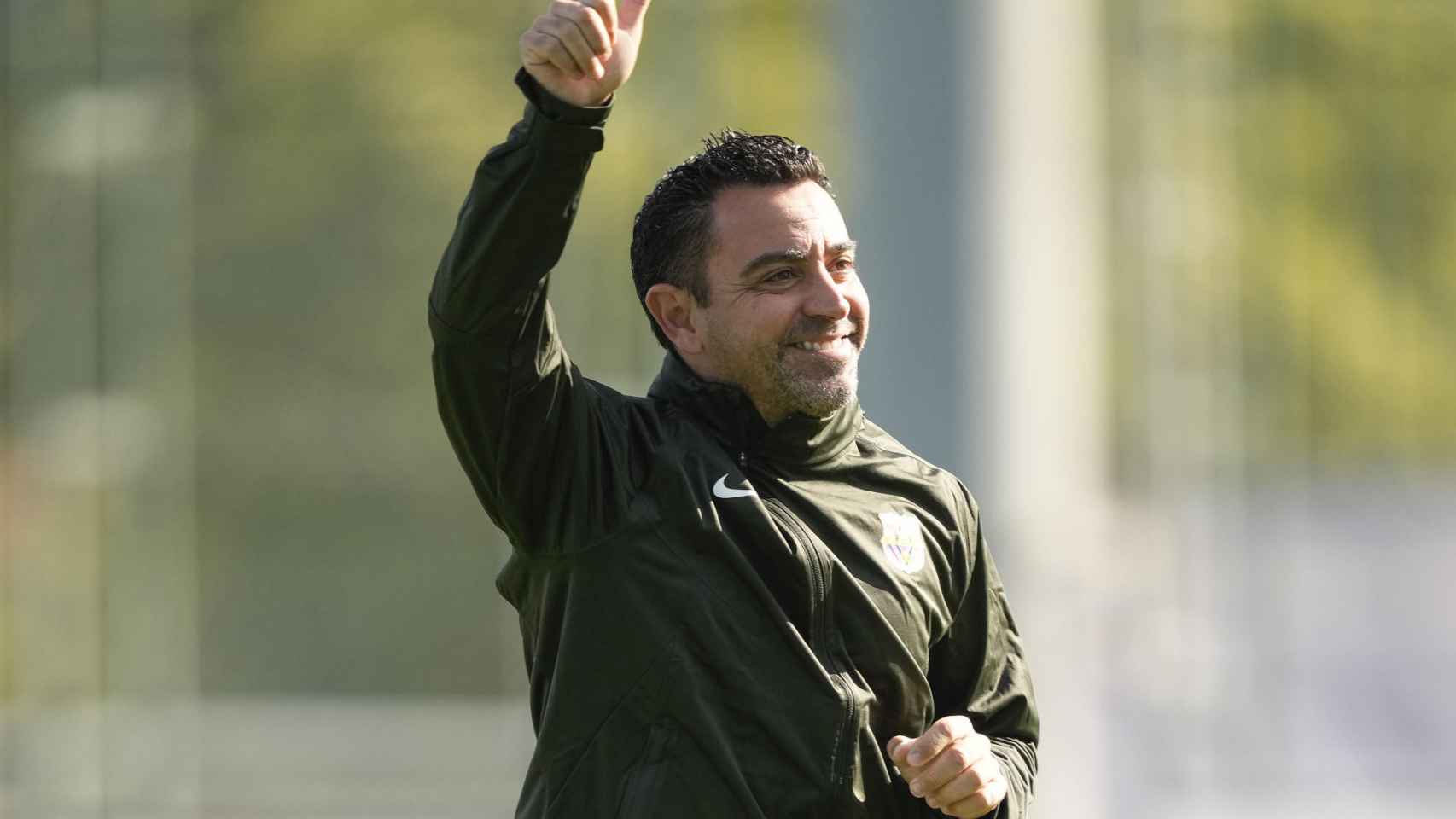 El entrenador del Barça, en el entrenamiento de este viernes