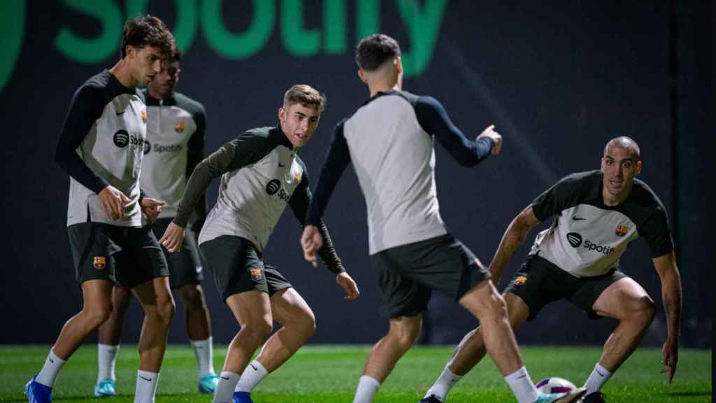 Los jugadores del Barça preparan el partido de Liga ante la Real Sociedad