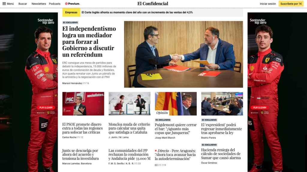 Portada de 'El Confidencial' de 3 de noviembre de 2023