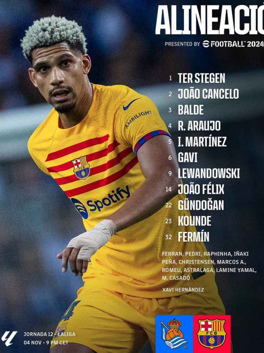 El once del FC Barcelona para enfrentarse a la Real Sociedad