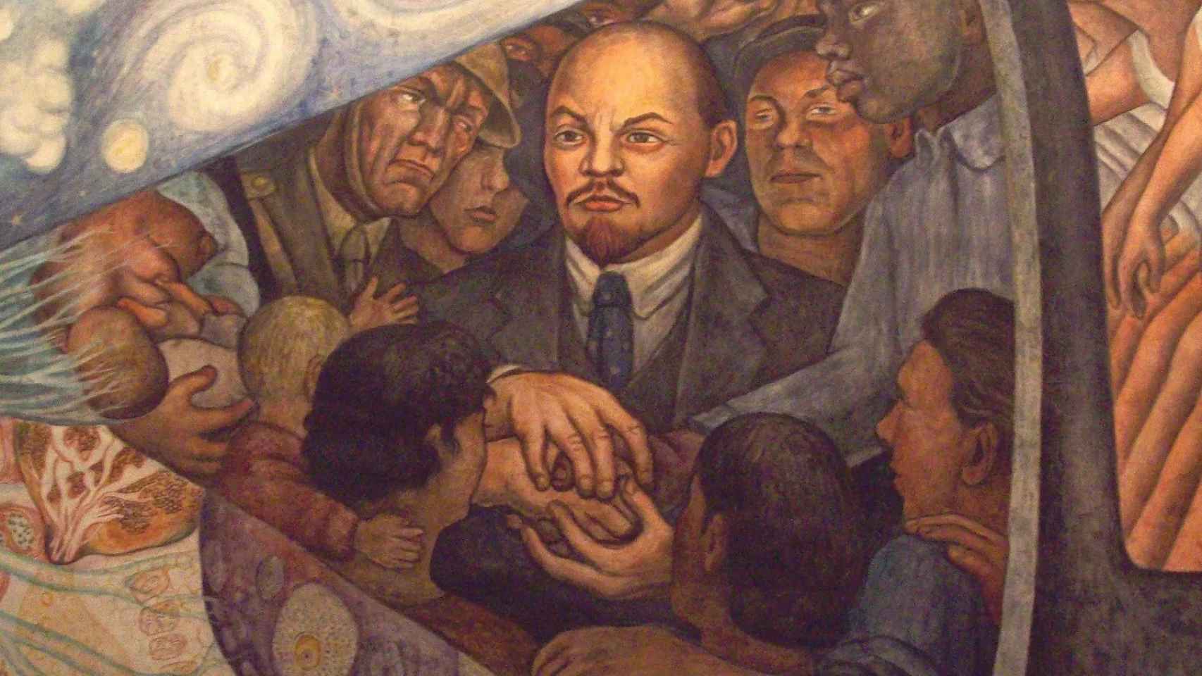 Lenin en el mural de Diego Rivera para el Rockefeller Center