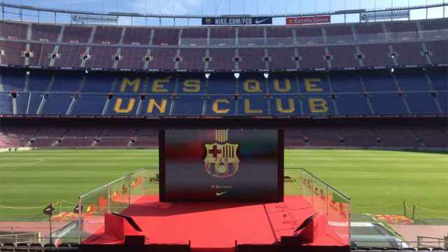 Imagen del Camp Nou antes de un evento de despedida del club