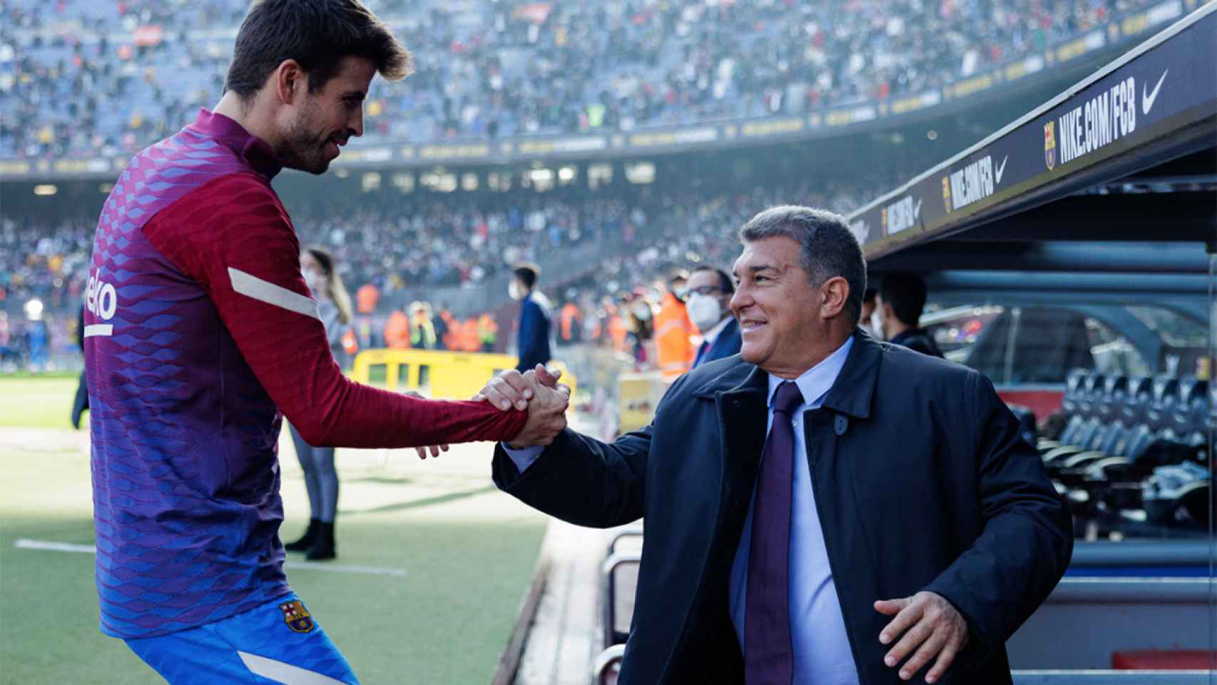 Gerard Piqué y Joan Laporta, juntos en una imagen de archivo