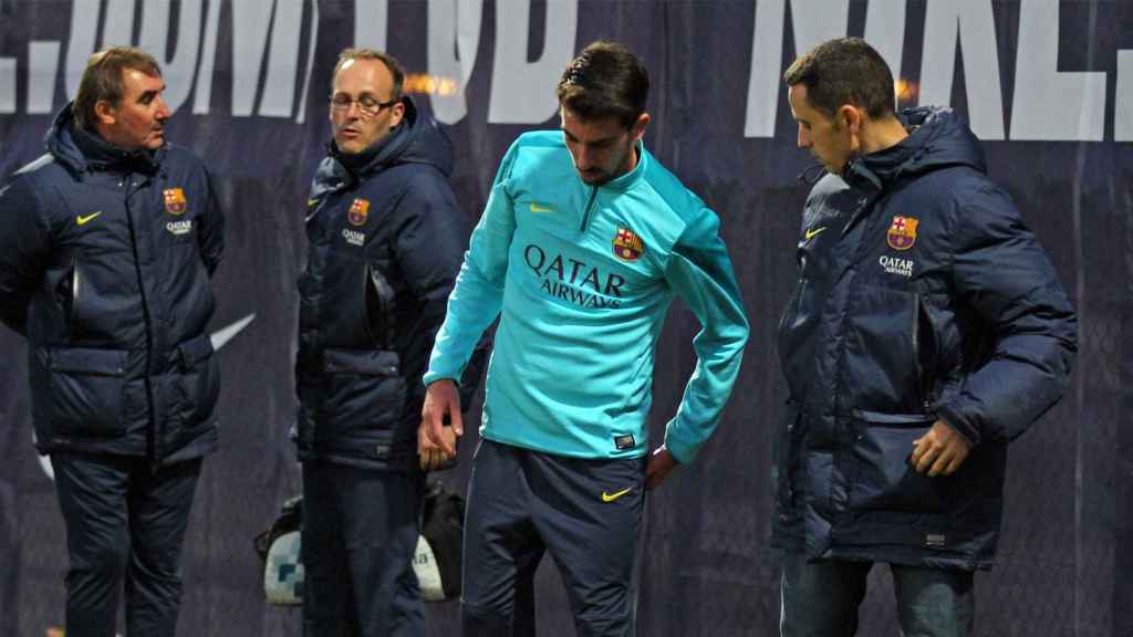 Isaac Cuenca, durante un entrenamiento con el primer equipo del Barça