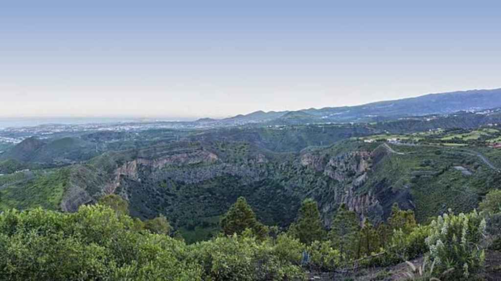 Imagen de la Caldera de Bandama, vestigio de un cráter volcánico