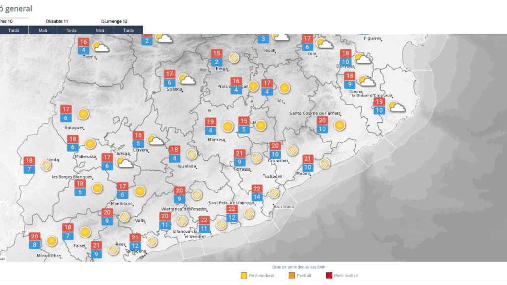 Previsión del tiempo para este viernes 10 de noviembre