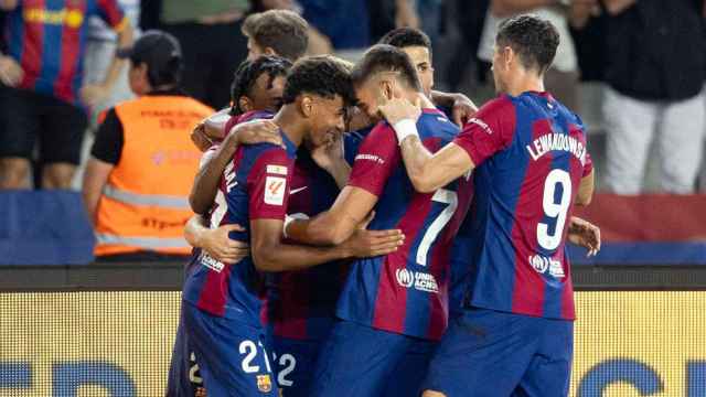 El FC Barcelona, celebrando un gol esta temporada 2023-24