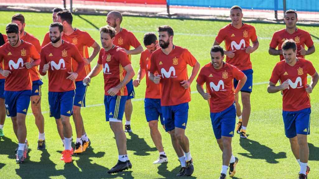 Entrenamiento de la selección española, en una imagen de archivo