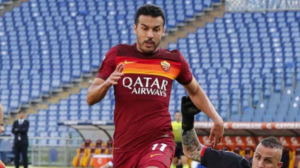 Pedro Rodríguez, disputando un partido con la camiseta de la Roma