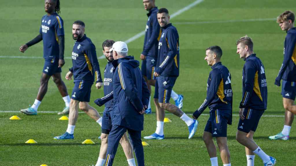 El Real Madrid, durante un entrenamiento esta temporada 2023-24