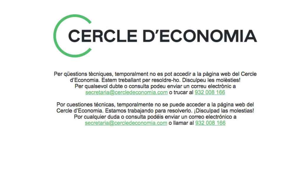 Captura de pantalla de la web del Círculo de Economía