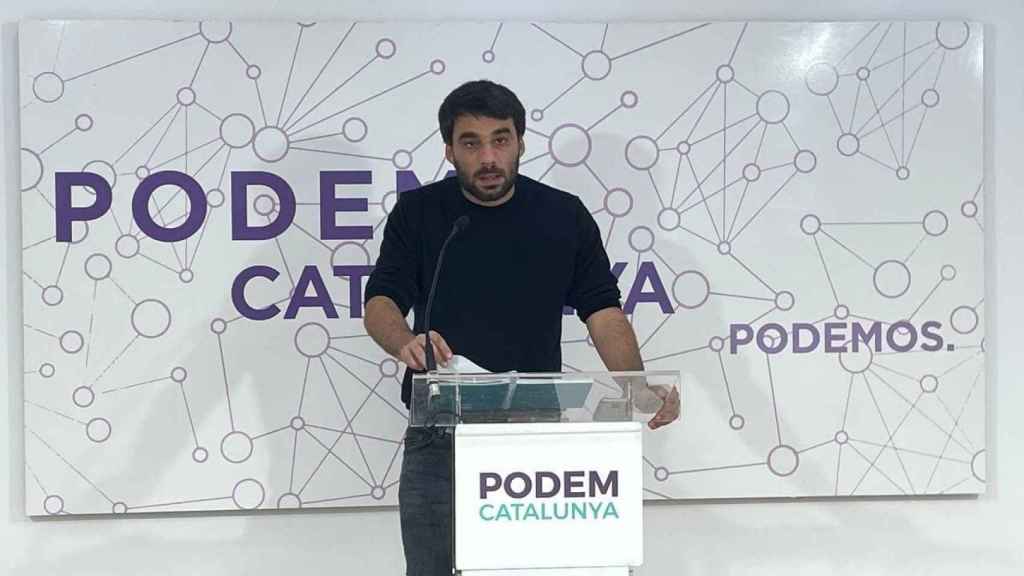 El portavoz de Podem, Lucas Ferro