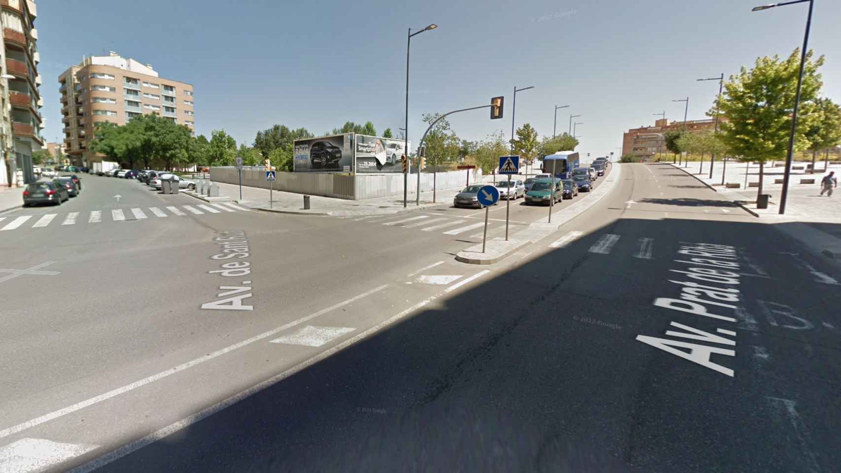 Esquina de Avenida Prat de la Riba con calle Sant Ruf (Lleida)