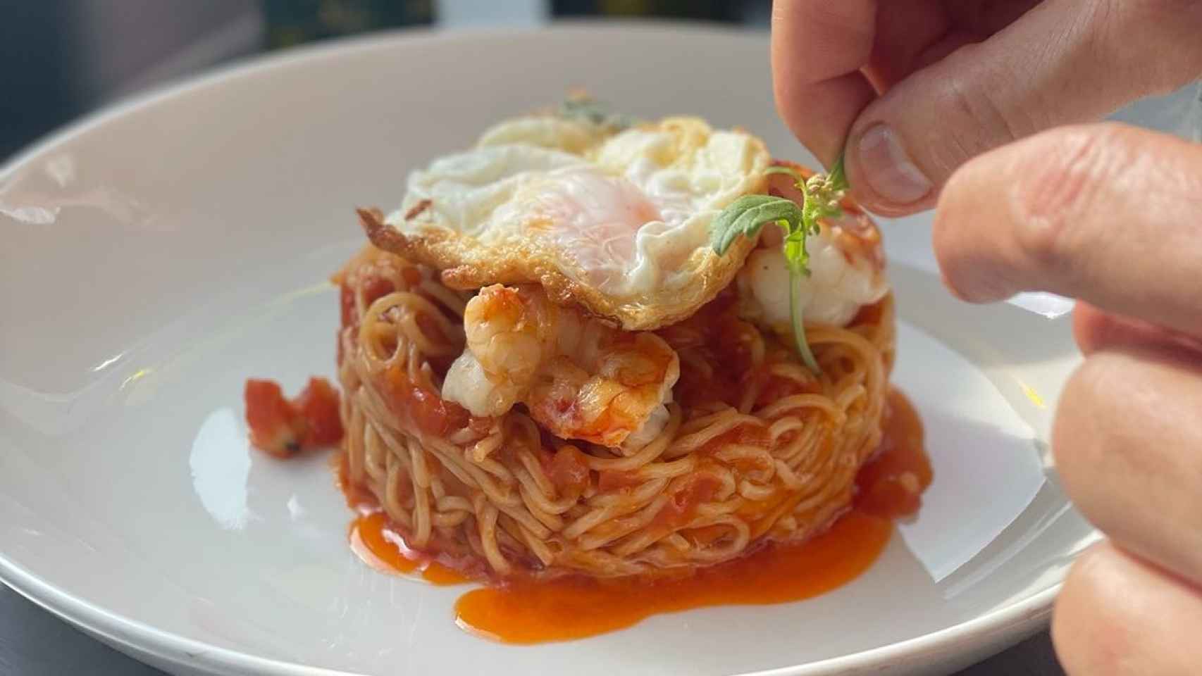 Un plato de alta cocina