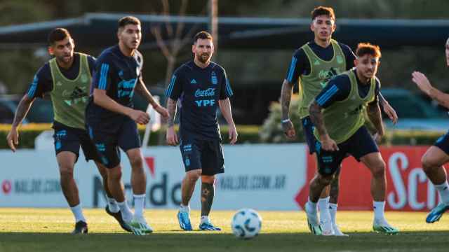Leo Messi, durante un entrenamiento con la selección de Argentina