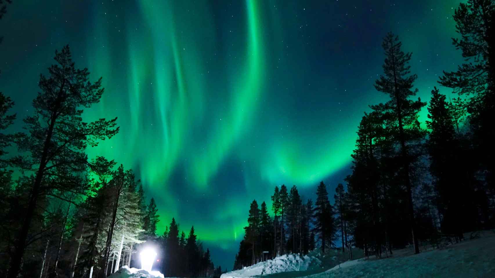 Así se ve una aurora boreal desde Rovaniemi