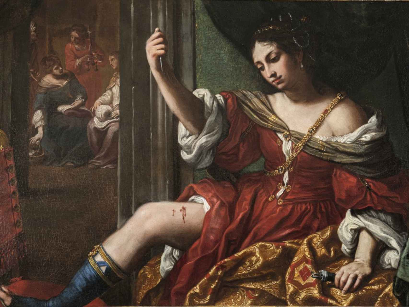 El óleo de la pintora barroca Elisabetta Sirani ‘Porcia hiriéndose en el muslo’ (1664).
