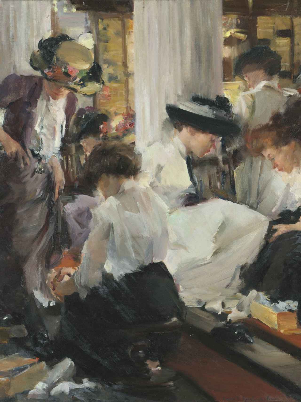 La zapatería’, óleo pintado por la artista estadounidense Elizabeth Sparhawk-Jones hacia 1911.