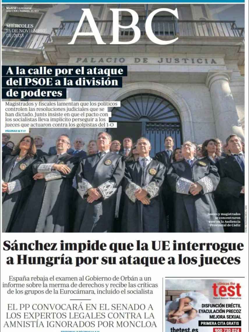 Portada de 'Abc' de 15 de noviembre de 2023