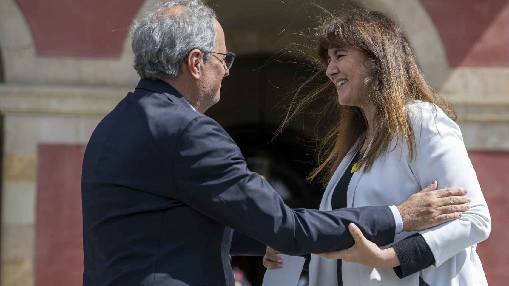 El expresidente de la Generalitat, Quim Torra, y la presidenta de Junts, Laura Borràs