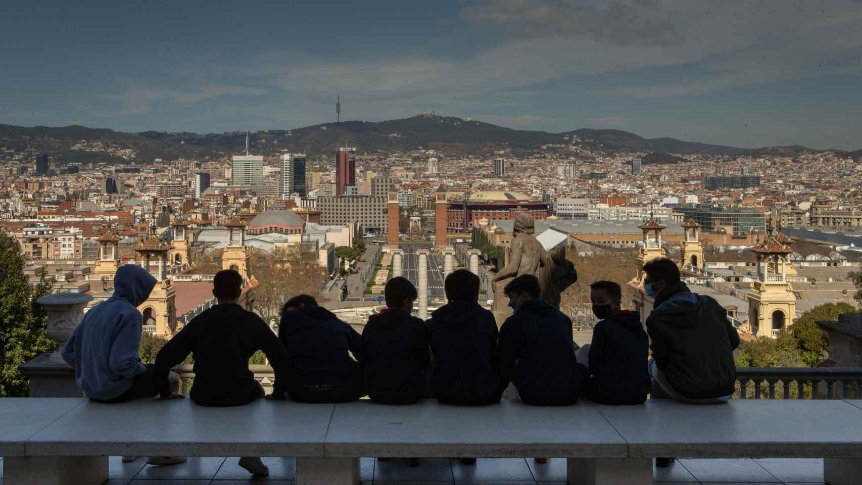 Un grupo de jóvenes en Barcelona