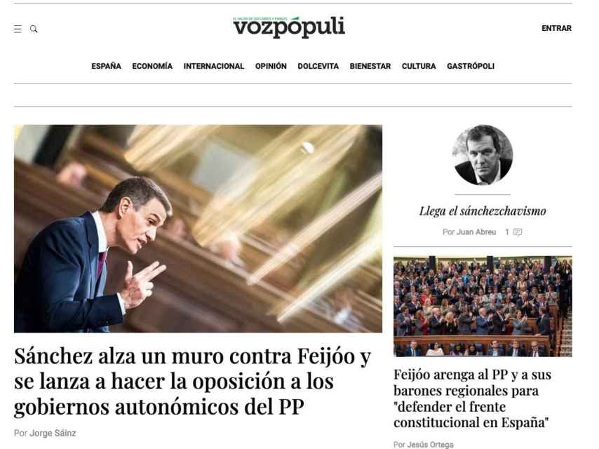 Portada de 'Vozpopuli' de 16 de noviembre de 2023