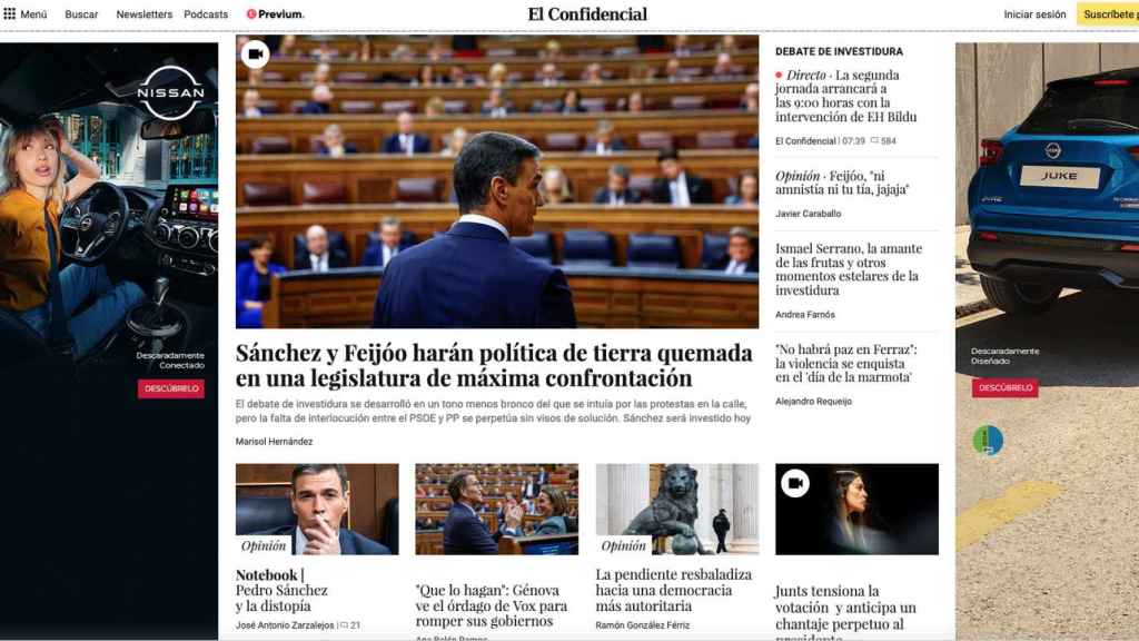 Portada de 'El Confidencial' de 16 de noviembre de 2023